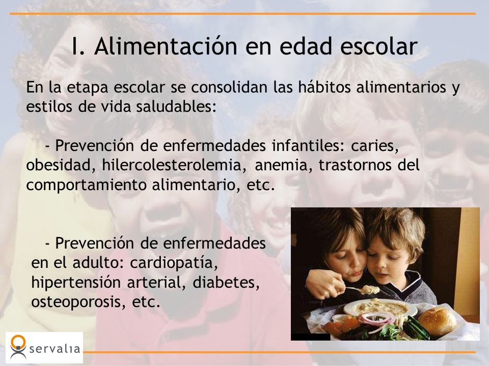 Alimentacion y nutricion en la edad escolari